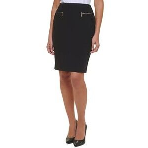 Tommy Hilfiger Women's Sleek Pencil Skirt formal Casual Chic with pocket Black 8